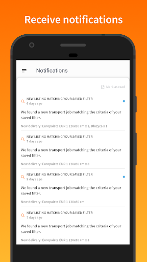 Android application Clicktrans - for couriers screenshort