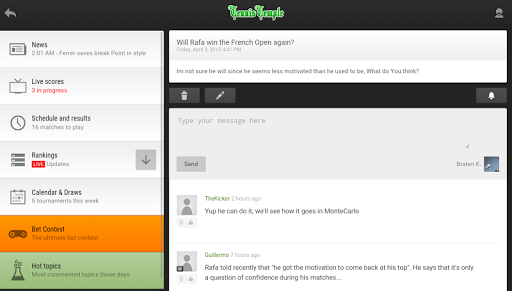 Tennis Temple - Live scores