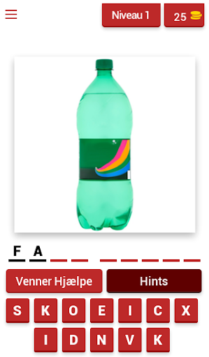 Android application Dansk Mad Quiz - dagligvarer screenshort