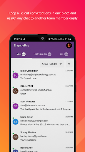 EngageBay Live Chat Screen 2
