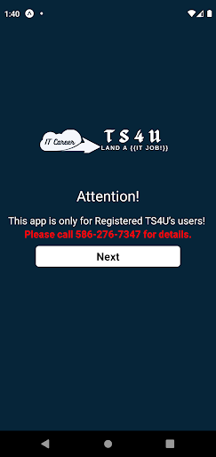 Android application TS4U IT Engineering Bootcamp screenshort