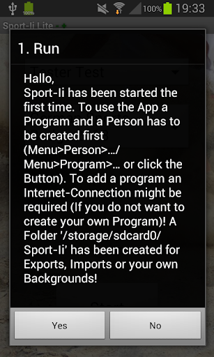 Android application Sport-ii Lite screenshort