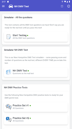 New Hampshire DMV Test Screen 3