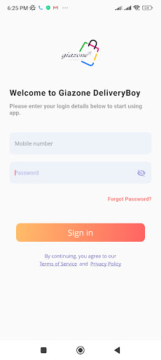 Android application Giazone Driver screenshort