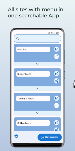 Android application Scan restaurant menu - QR Code screenshort
