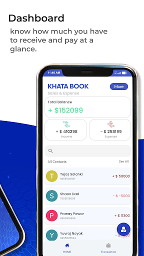 Khata Book Sales & Expense App Screen 2