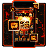 Flaming Fire Skull Theme icon