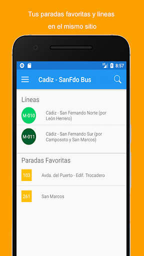 Android application Autobús Cádiz-San Fernando screenshort