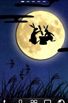 Moon Rabbit お月見 ライブ壁紙のおすすめ画像1
