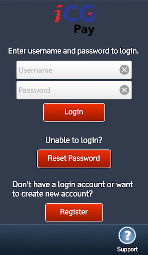 Android application ICG Pay screenshort