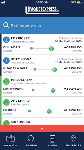 Android application Paquetexpress screenshort