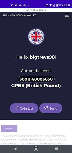 Beehive Multi-Coin Wallet Screen 3