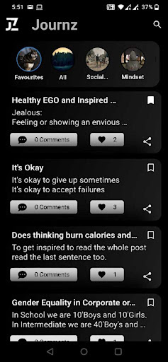 Android application JournZ screenshort