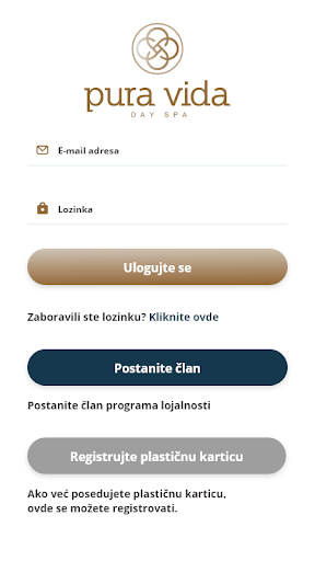 Android application Pura Vida Spa screenshort