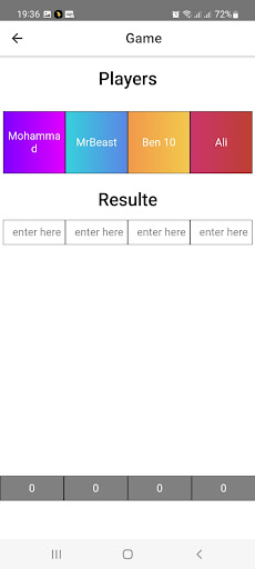 Android application card calc screenshort
