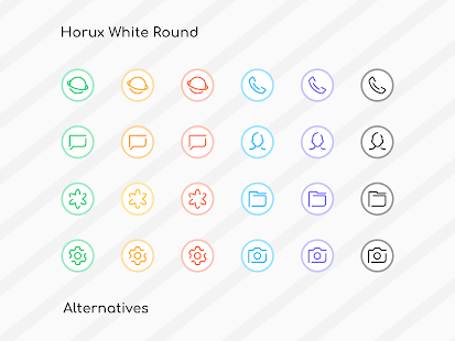 Horux White - Round Icon Pack Tangkapan layar
