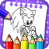 Sonni coloring the hedgehog's