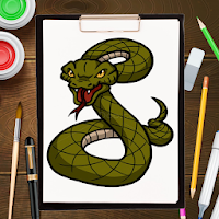 Snake Drawing & Coloring Book
