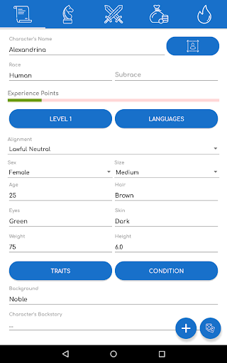 D20 - Dnd 5th Character Sheet