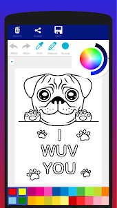 Cute Pug Coloring Book