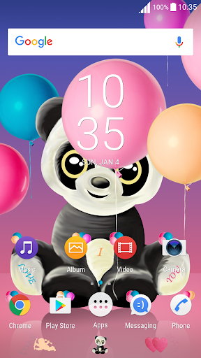 Valentines Panda Theme Screen 2