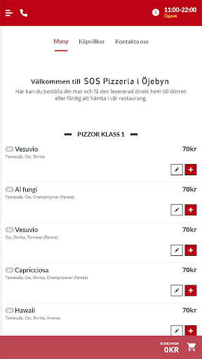 Android application SOS Pizzeria Piteå screenshort
