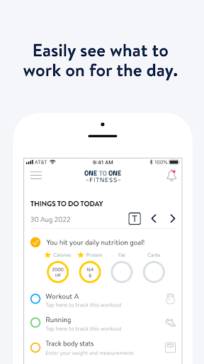 One to One Fitness Center Screen 2