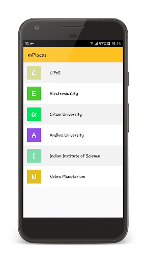 Android application mPlaces screenshort