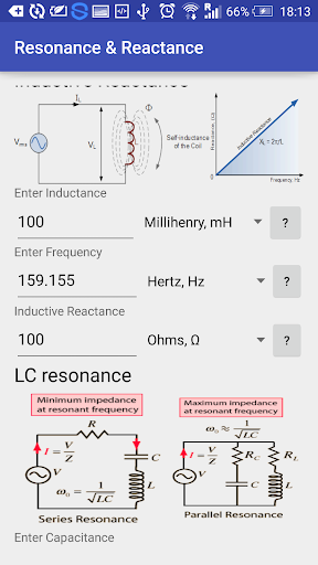 Resonance & Reactance Calc Screen 2