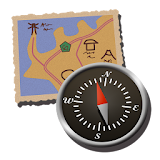 Map with compass icon