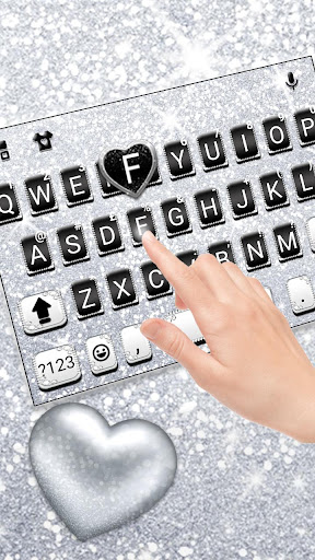 Android application Silvery Glitter Keyboard Theme screenshort