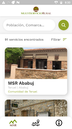 Android application Multiservicios Rurales Teruel screenshort