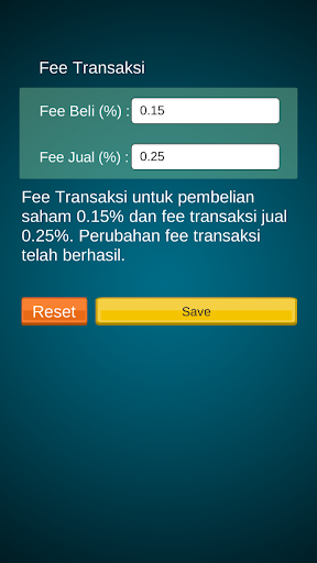 Kalkulator Saham Screen 2