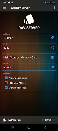 WebDav Server Screen 2
