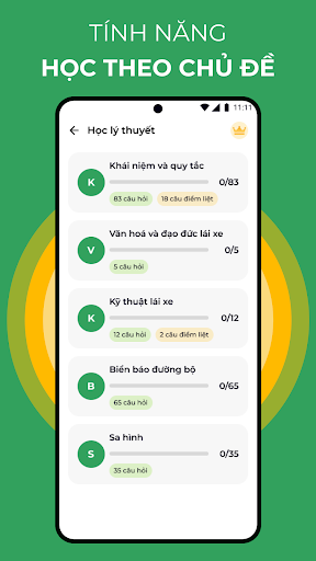 Thi thử bằng lái xe a1 Screen 2