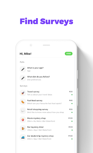Android application Chirp Surveys screenshort