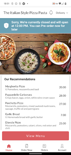 The Italian Style Pizza Pasta Screen 2