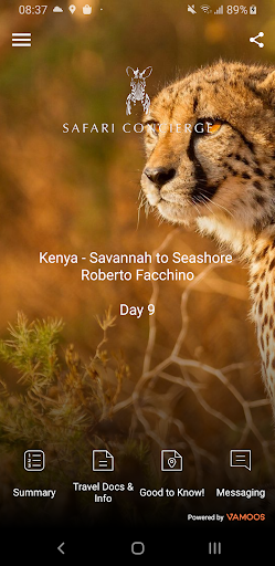 Android application Safari Concierge screenshort