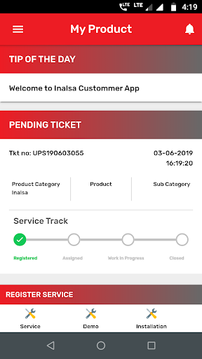 Android application Inalsa Care screenshort