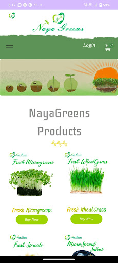 Android application Nayagreens screenshort