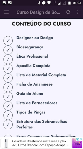 Curso Design de Sobrancelhas Screen 2