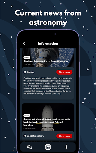 Screenshot of Astrofy: Your space guide