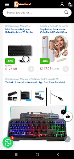 Android application MODATECNO: Compra en línea screenshort