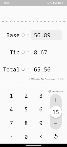 Android application Palindromic Tip Calculator screenshort