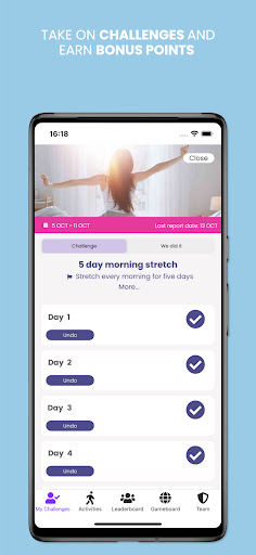 Android application Get Moving Challenge screenshort
