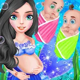 Mermaid pregnancy Check Up Newborn Baby Care icon