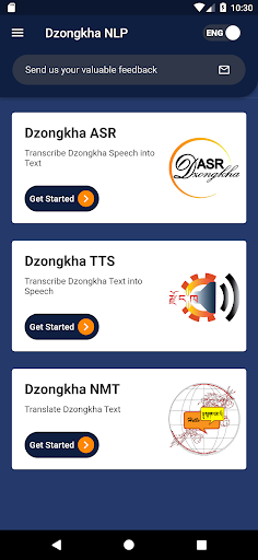 Android application Dzongkha NLP screenshort