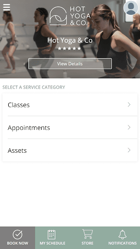 Android application Hot Yoga & Co screenshort
