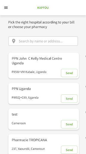 Android application Kapfou screenshort