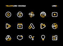 screenshot of YellowLine Icon Pack : LineX